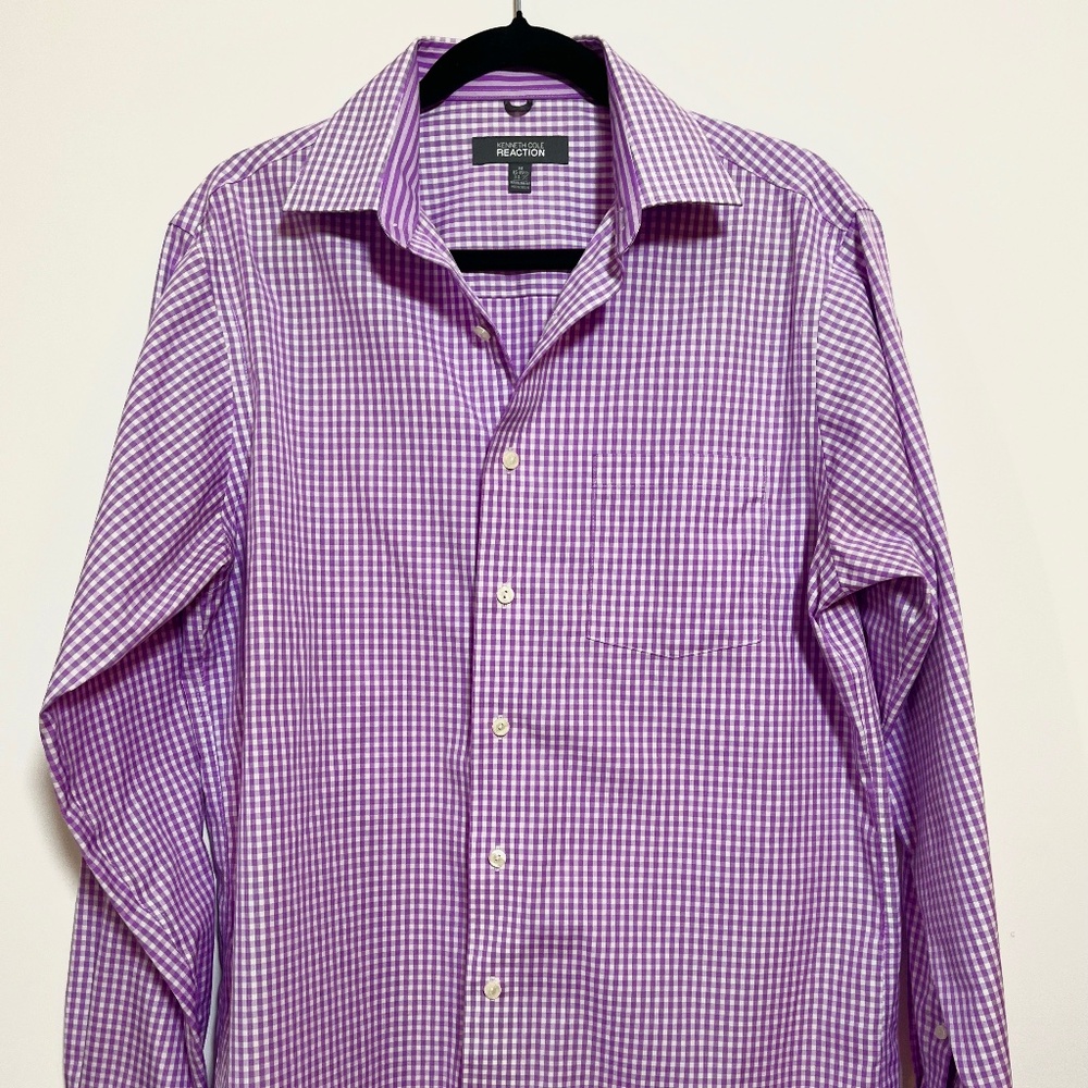 Men's Kenneth Cole Reaction Long Sleeve Dress Shirt - Purple/White (15-15 1/2)